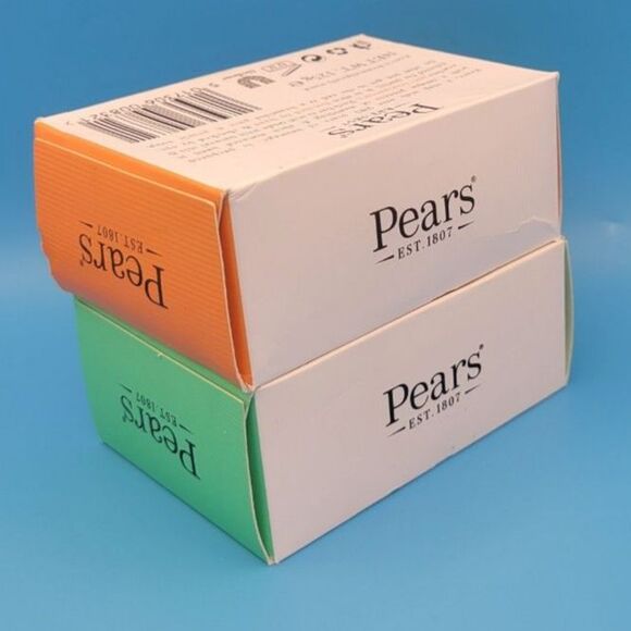 SEALED 2 Bar Pears Transparent Glycerin Soap Gentle Lemon Flower, Natural Oils - Picture 3 of 5